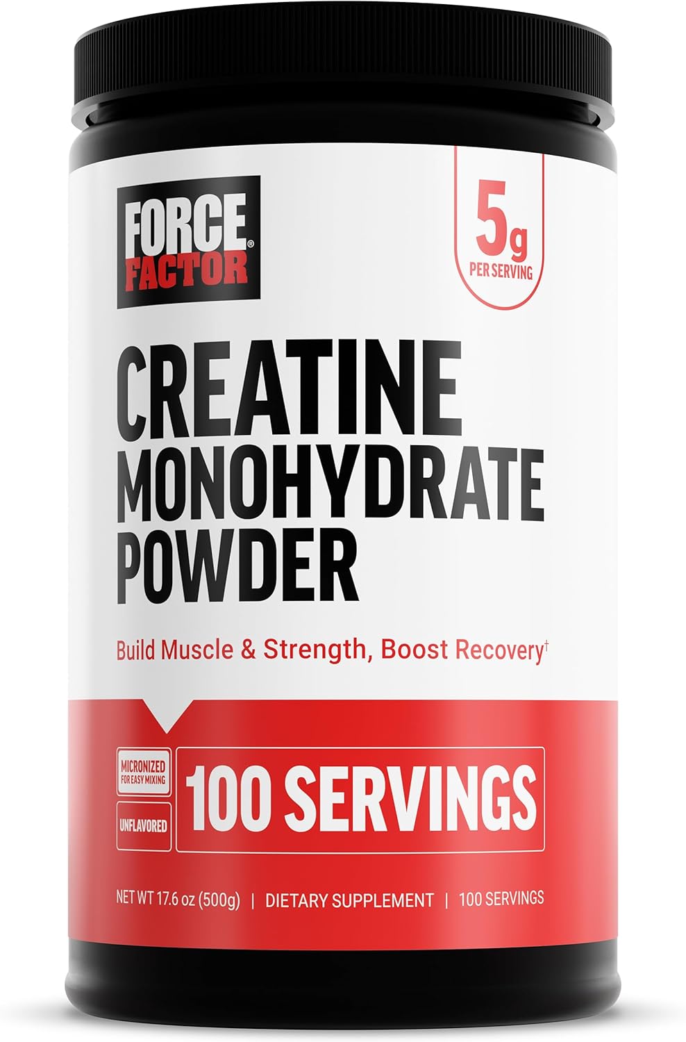 Creatine Monohydrate Powder, 5g Dose, Micronized (500g)